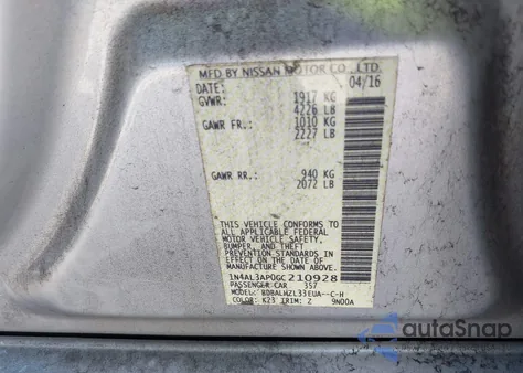 2016 Nissan Altima 2.5 Sr z USA, uszkodzony, nr VIN 1N4AL3AP0GC210928